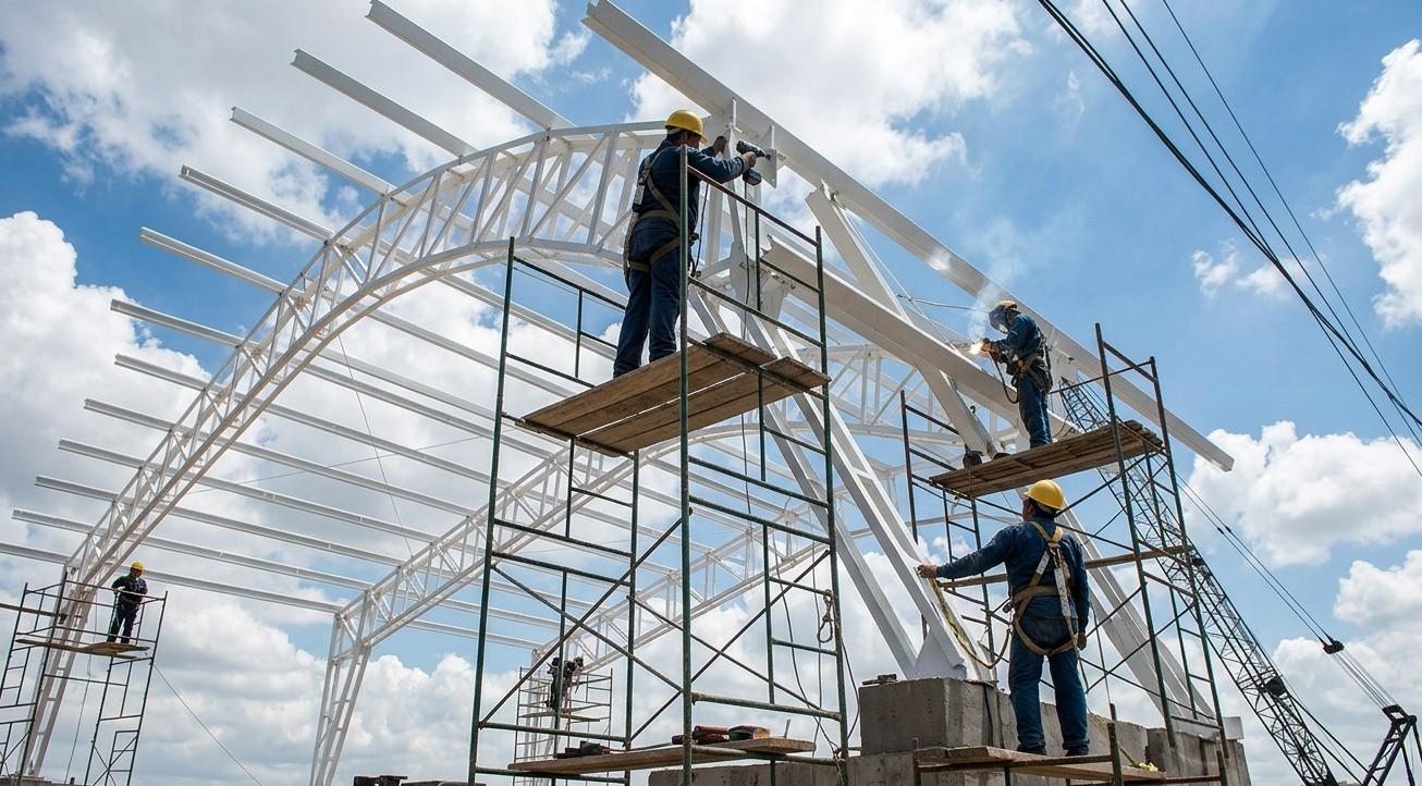 Montaje e instalación de estructura metálica en sitio